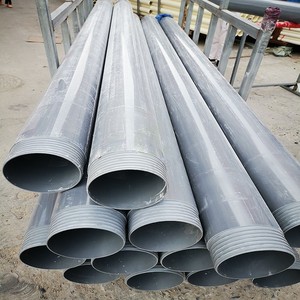 Tuyau de puits en <span class=keywords><strong>PVC</strong></span> noir <span class=keywords><strong>PN10</strong></span> PN16 à extrémité filetée haute résistance pour le forage de puits profonds et l'extraction d'eau - Product Image 2