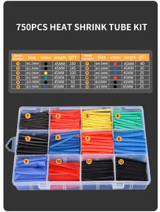 580 قطعة طقم أنابيب حرارية قابلة للانكماش بنسبة 2:1، 6 ألوان و11 حجمًا متنوعًا، أنابيب تغليف للكابلات والأسلاك للمشاريع اليدوية - Product Image 5