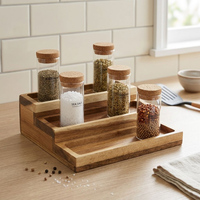 Organisateur de support d'épices à 3 étages pour comptoir d'armoire de cuisine Natural House avec logo personnalisé