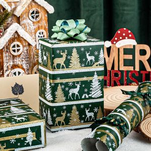 Green Christmas <b>Wrapping</b> <b>Paper</b> Roll 17 In X 33 Ft Double Sided Eco Friendly Gift Craft Packaging - Product Image 4
