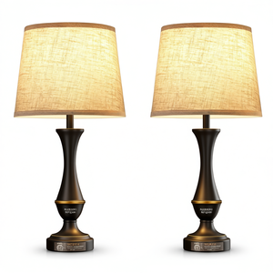 Lámpara de mesa moderna con control táctil, puertos USB C y A, luz LED regulable de 3 niveles para dormitorio, sala de estar, oficina, mesas auxiliares - Product Image 1