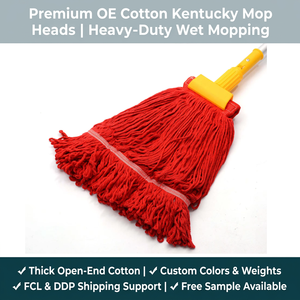 Ricambio per <span class=keywords><strong>Mop</strong></span> in Cotone con Estremità ad Anello da 40 cm, Colore Personalizzato, Senza Grovigli, 450g 500g, Filato OE, per <span class=keywords><strong>Mop</strong></span> Kentucky per Pavimenti Bagnati, con Fascia di Fissaggio - Product Image 1