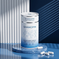 Emballage en tube de papier cylindrique imprimé sur mesure pour capsules multivitaminées avec finition blanche, bandes argentées et couvercle séparé