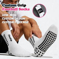 Chaussettes de football antidérapantes FlexGrip avec grip amélioré, style mi-mollet pour jeunes, logo et couleurs personnalisables pour les joueurs