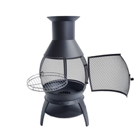 Brasero d'extérieur portable en métal de 45 pouces, foyer à bois avec pioche à bois pour patio