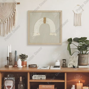 3D 직조 미니멀리스트 벽걸이 장식, 고투명 유리 커버 및 PS 프레임 포함 - Product Image 6