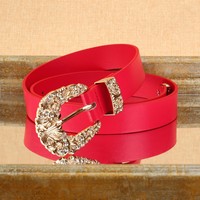 Ceinture en cuir PU JULUN pour femme, ceinture dorée de luxe vintage avec boucle gravée florale, accessoire élégant et brillant pour robe