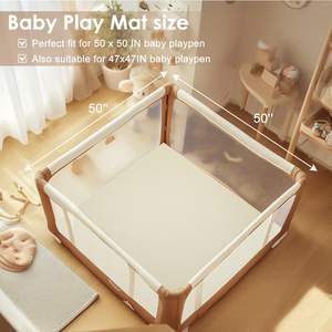 เสื่อฟองน้ำเมมโมรี่โฟมหนาสำหรับเด็กเล่นในร่มมีแผ่นรองกันลื่นด้านหลังสำหรับเด็กวัยหัดเดิน - Product Image 2