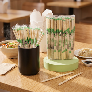 <span class=keywords><strong>Palillos</strong></span> Desechables de Bambú Envueltos en Papel/OPP con Impresión Personalizada <span class=keywords><strong>para</strong></span> Restaurantes, Comida Rápida, Servicios de Catering y Aerolíneas - Product Image 1