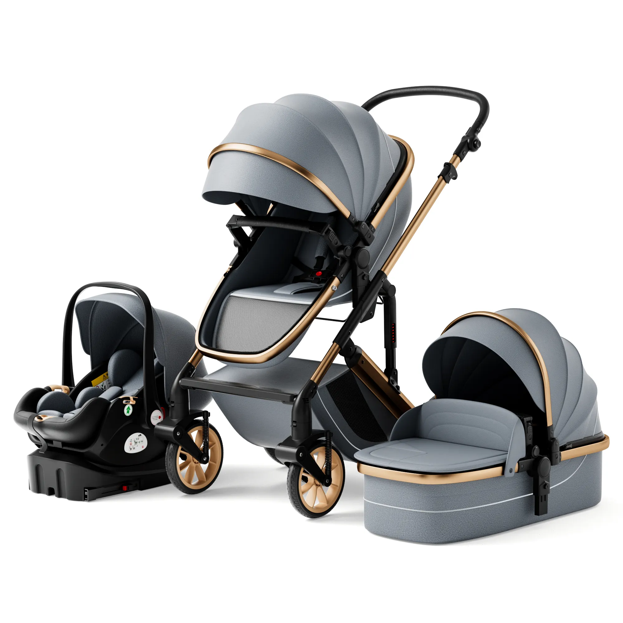 Luxus Kinderwagen High Landview 3 in 1 Kinderwagen Tragbarer Kinderwagen Europäisches Design Kinderwagen Kind Komfort für Neugeborene