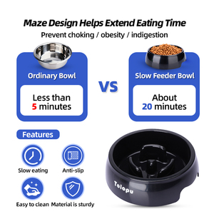 Wholesale Plastic <strong>Rounded</strong> Slow Feeder Pet <strong>Bowl</strong> with Spiral Pattern Food Grade &amp; Eco-Friendly for <strong>Dogs</strong> &amp; Cats - Product Image 4