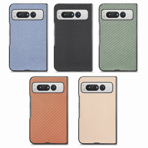 Slim <strong>Fiber</strong> Pattern Plastic Hard Case Anti-shock Anti-drop Protective Case Cover for <strong>Google</strong> Pixel Foldo Mobile Phone Shell - Product Image 2