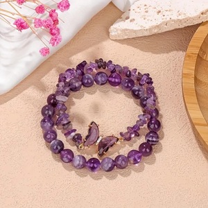 Set di 2 Braccialetti con Farfalle in Cristallo, Bracciale Antistress con Perline di Quarzo Rosa e Ossidiana Naturale, Regalo di Moda - Product Image 2