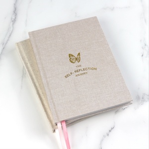 Cá nhân vải vải bìa cứng kinh doanh Linen Tạp Chí máy tính xách tay kế hoạch <span class=keywords><strong>A5</strong></span> tùy chỉnh với logo - Product Image 2