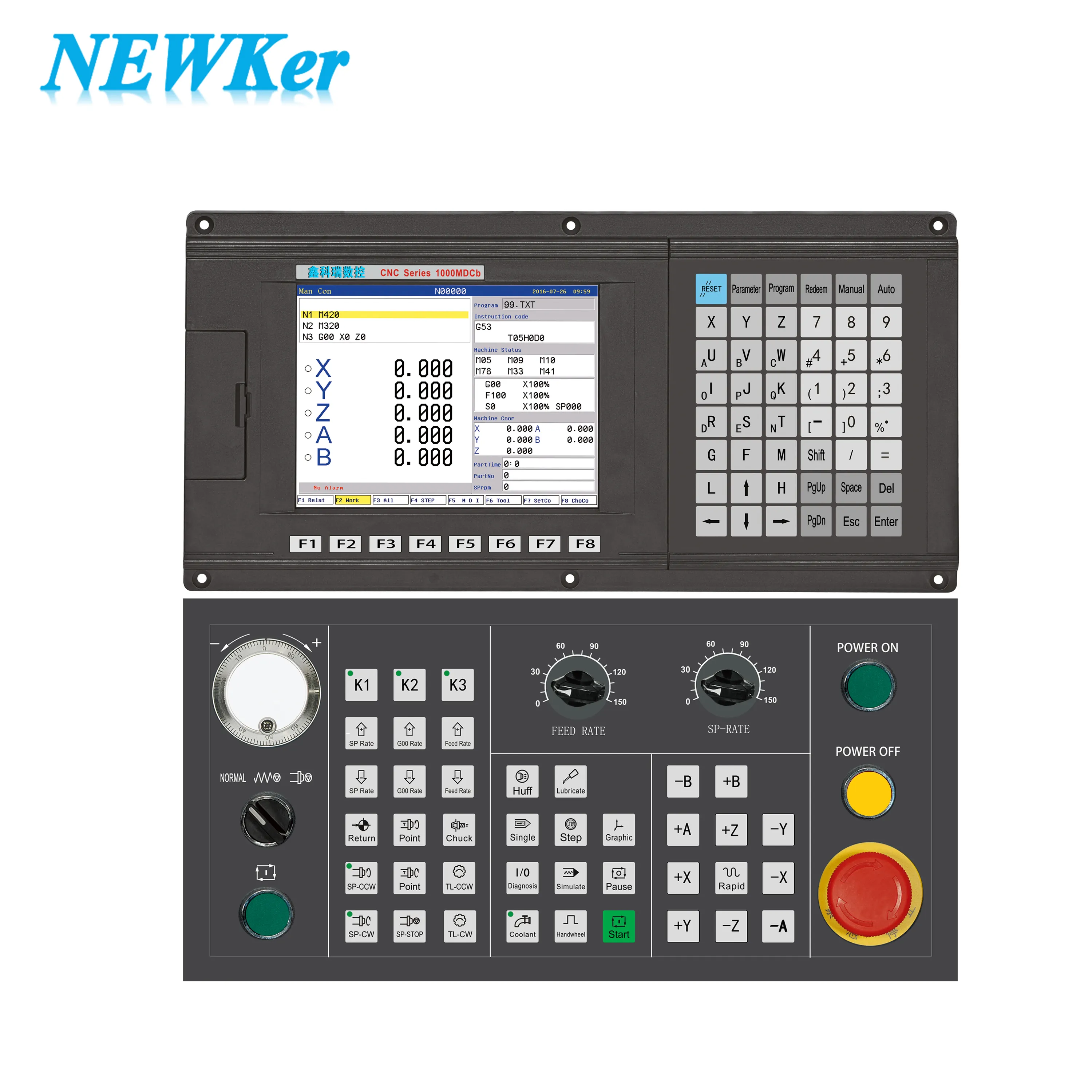 NEWKer 5 Axis Or 4Axis CNC Controller 3 Axis CNC Kit Similar With GSK CNC Controller PLC Macro Program