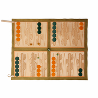 Luxuriöses PU-Leinwand-Unterhaltungs-Backgammon-Spiel Reiseportables Faltbares Maßgefertigtes Roll-Up Schach-Backgammon-Set