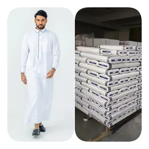 Toyobo arabisch gesponnenes Polyester tr Polyester Viskose Anzug Elasthan Stoffe für Männer Thobe Stoff für muslimische Kleidung