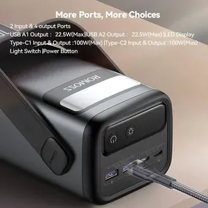 2024ร้อนแรง60000มิลลิแอมป์100วัตต์แบตเตอรี่สำรองพลังงาน PMT60ชนิด C ที่มีประสิทธิภาพ PD สำหรับโทรศัพท์มือถือ Android IOS - Product Image 2