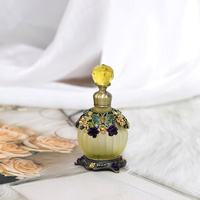 Botol Parfum Kaca Bundar Antik Vintage Guangdong dengan Penetes Berlapis Sablon