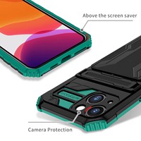 Étui de support d'armure antichoc de soldat de la série Defender avec fente pour carte pour iPhone 16 15 Pro Max 14 13 12 7 8 Plus étuis de téléphone portable