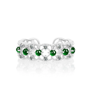 Natural genuine A-grade jade <b>black</b> jade jade lace hollowed-out <b>ring</b>, S925 silver inlay, women's handpiece, adjustable - Product Image 2