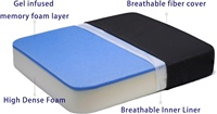 Coussin de siège de fauteuil roulant en mousse à mémoire infusée de gel haute densité pour bureau-cuisine-chaise de voiture douleur à la pression et soulagement de la douleur au coccyx