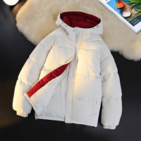 Veste d'hiver décontractée à capuche en coton épais coupe-vent, veste d'hiver décontractée tendance pour l'extérieur avec logo personnalisé en gros