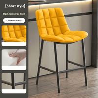 Chaises de bar de cuisine modernes en gros, tabouret de bar de haute qualité en cuir orange avec pieds en métal
