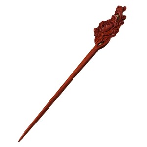 Nueva horquilla de pelo de conejo de jade y sándalo rojo de estilo retro chino, simple y versátil para uso diario, Hanfu, cheongsam y otros. - Product Image 5
