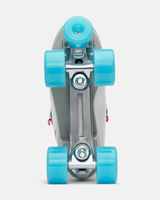 Patins à roulettes Quad pour femmes Chaussures de skate rétro en cuir végétalien argenté pour usage extérieur et intérieur