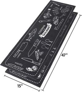 พรมปูพื้นห้องครัว/ห้องน้ำกันลื่นซักเครื่องได้พรมปูพื้น40X60cm สีดำ - Product Image 2