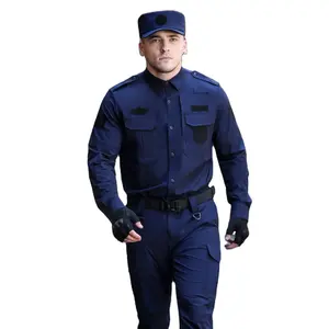 उपलब्ध डिजाइन सुरक्षा गार्ड पूरा वर्दी सेट गार्जियन सुरक्षा कपड़े लंबी आस्तीन ग्रीष्मकालीन पॉलिएस्टर यूनिसेक्स के लिए 20 सेट
