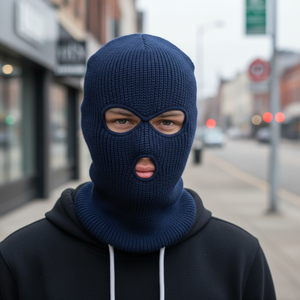 Cappelli Invernali Caldi all'Ingrosso, Balaclava Nera a 3 Fori in Maglia, Maschere da Sci Personalizzabili con Logo, Unisex, Traspiranti per Sport e Spiaggia - Product Image 4