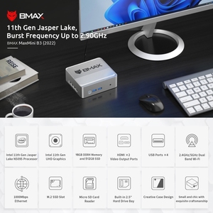 Dropshipping ban đầu bmax B3 Windows 11 <span class=keywords><strong>Mini</strong></span> <span class=keywords><strong>PC</strong></span> 16GB + 512GB Intel jasper hồ n5095 hỗ trợ RJ45 / TF Thẻ chơi game <span class=keywords><strong>Mini</strong></span> <span class=keywords><strong>PC</strong></span> - Product Image 2