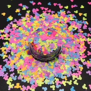 Lösungsmittel Beständig Perlglanz Bunte Neon Mickey glitter für Halloween Tumbler & Handwerk