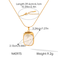 Collier pendentif pour femme tendance, chaînes en acier inoxydable plaqué or, breloques étanches incrustées de perles