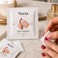 Lingettes nettoyantes pour ongles sans acétone avec logo personnalisé, tampons démaquillants doux, lingettes pour ongles biodégradables jetables sans peluches