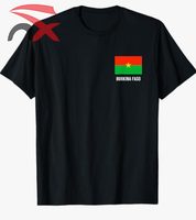 LOGO personnalisé 100% coton chemises à manches courtes tissu fans de football drapeau National du Burkina Faso t-shirt