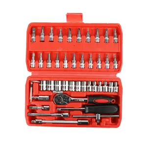 1/4 Inch Wrench Socket Set 46pcs Bothway Ratchet Wrenches Car Motorcycle Repair Hand Tool Ratchet Wrench Socket Set