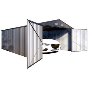 Abri d'auto résidentiel en métal de 11.3x19ft avec cadre en acier pour la protection des outils de voiture et de jardin pour l'utilisation du <span class=keywords><strong>garage</strong></span> et de l'entrepôt de stationnement de voiture - Product Image 1
