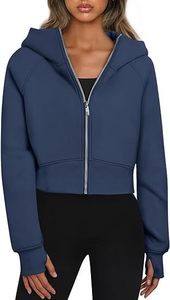 Women <b>Cropped</b> <b>Zip</b> <b>Up</b> Hoodie High Quality Cotton Fleece Acid Wash Heavyweight Autumn Winter Streetwear Sweatshirt - Product Image 5