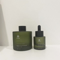 Bouteille en verre pour huile de massage du visage givrée personnalisée vert foncé 100ml 120ml 150ml 30g 50ml Bouteille en verre brume fine noire