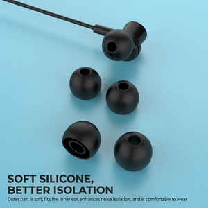 Écouteurs intra-auriculaires filaires USB-C TKT à son haute clarté avec embouts en PVC souple et télécommande intégrée pour la maison, le bureau et le gaming - Product Image 2