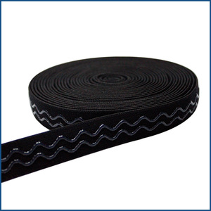 Banda elástica antideslizante de 2 cm con revestimiento de nailon y patrón ondulado para accesorios de ropa - Product Image 3