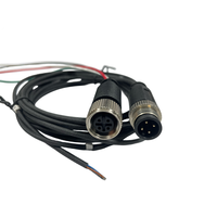 IP67 étanche M8/M12 6 broches mâle femelle prise avec 22AWG fil 1m 3m 5m câble pour équipement d'automatisation