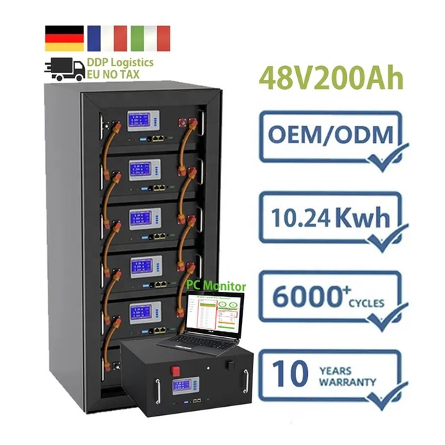 CERRNSS Hot Sale 51.2V 10Kwh LiFePO4 Energy Storage Lithium Ion Phosphate Batteries Pack 10240Wh Solar Lithium Battery 48V 200Ah