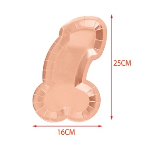 Piastre a forma di pene in oro rosa addio al nubilato da doccia addio al nubilato per fare il piatto di carta sfacciato e sfacciato divertente per sempre - Product Image 4
