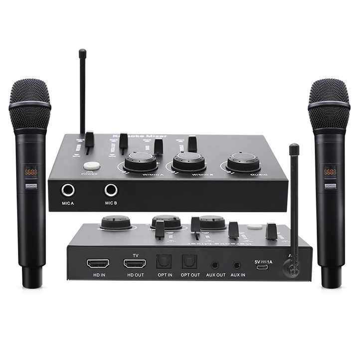 Best Karaoke Mixer Receiver BT Handheld Wireless UHF Microphone