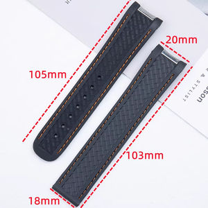 สายนาฬิกายาง FKM แท้ 100% สำหรับนาฬิกา Seamaster <span class=keywords><strong>Aqua</strong></span> Terra 150 AT150 พร้อมข้อต่อสแตนเลส - Product Image 6