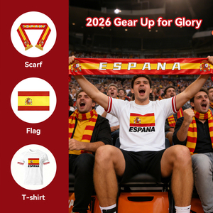Bufanda de Fanáticos de Fútbol Gahumi 2026, Bufanda Personalizada con la Bandera de Todos los Países de América del Norte y España, para Deportes y Juegos de Fútbol - Product Image 1